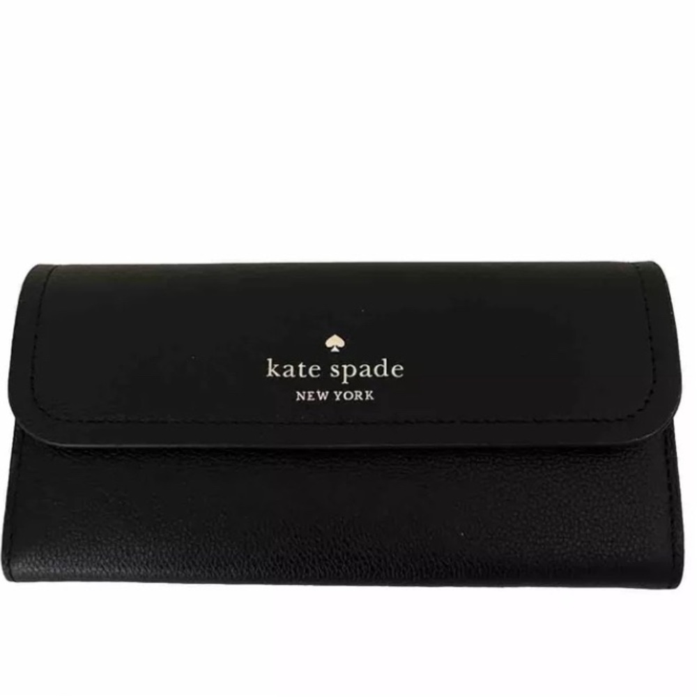 Kate Spade Rosie Flap Wallet n black pebbled leather *NEW*